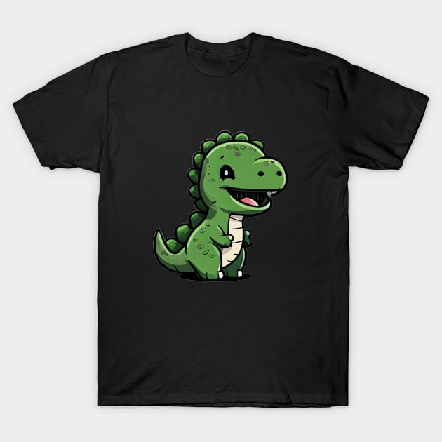 Happy Green Dinosaur T-Shirt by Trendy Tshirts